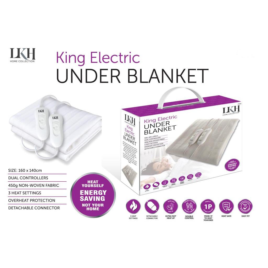 Electric Under Blanket Heated Cosy Warm Fleece Fast Heat Single Double King Size Electric Under Blanket Heated Cosy Warm Fleece Fast Heat Single Double King Size